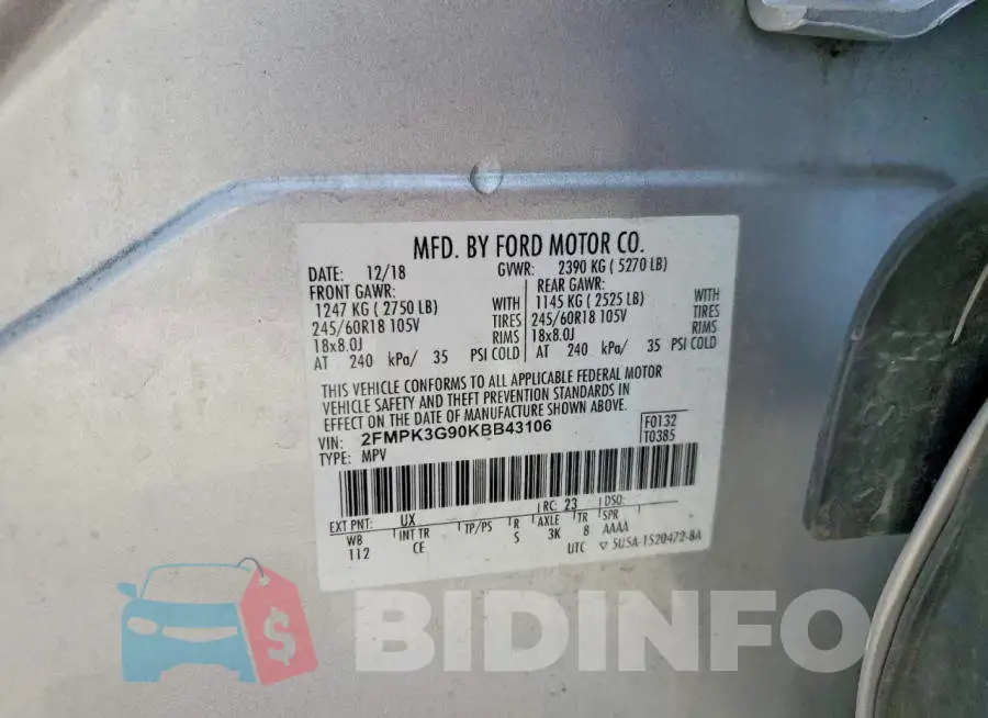 2FMPK3G90KBB43106 Photo# 13