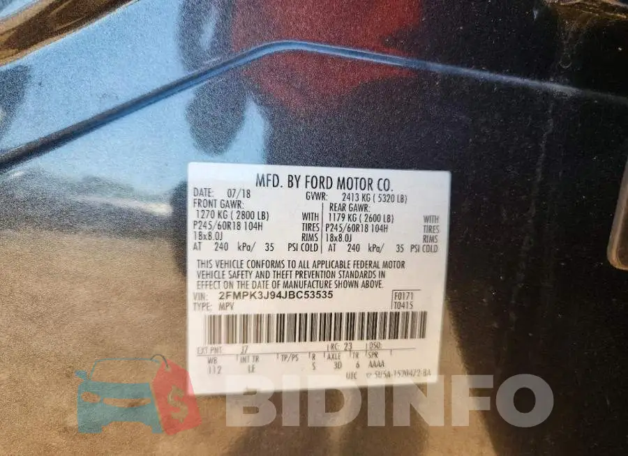 2FMPK3J94JBC53535 Photo# 13