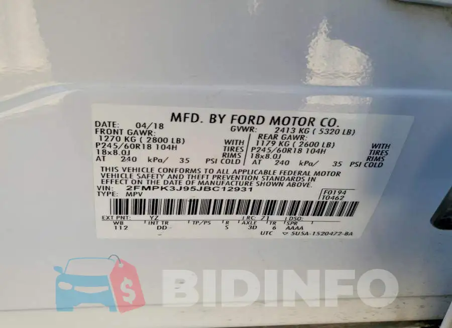 2FMPK3J95JBC12931 Photo# 13