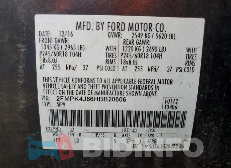 2FMPK4J86HBB20606 Photo# 13