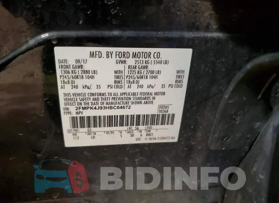 2FMPK4J93HBC64672 Photo# 14