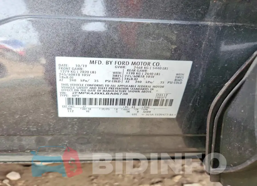 2FMPK4J9XLBA06738 Photo# 12