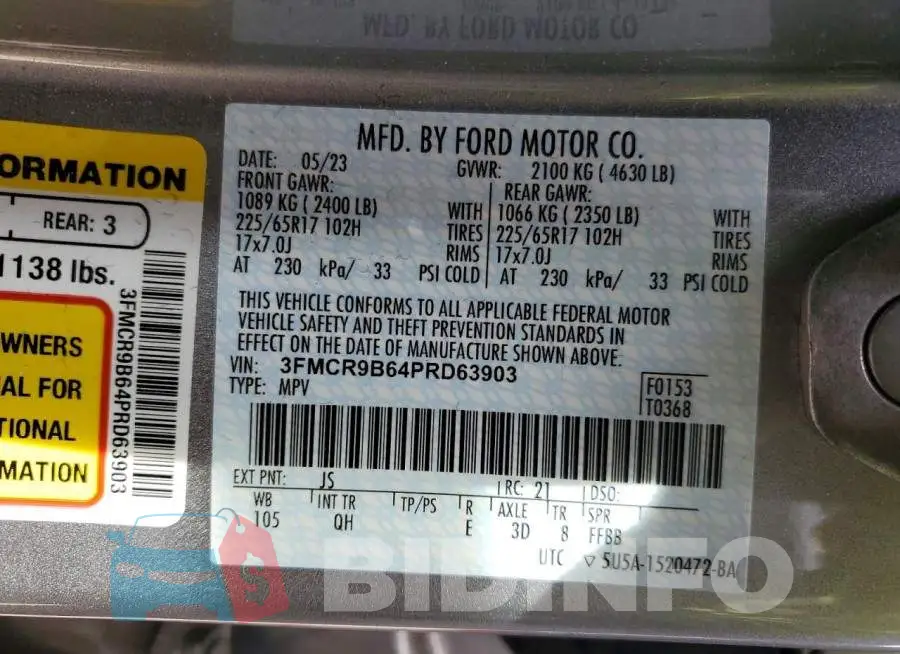 3FMCR9B64PRD63903 Photo# 13
