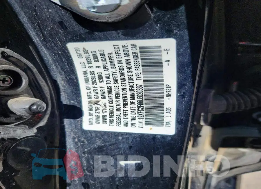 19XFC2F66LE020337 Photo# 11