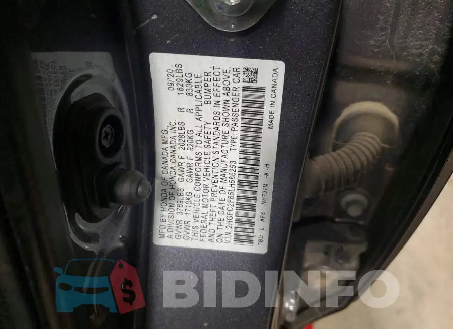 2HGFC2F65LH586253 Photo# 12