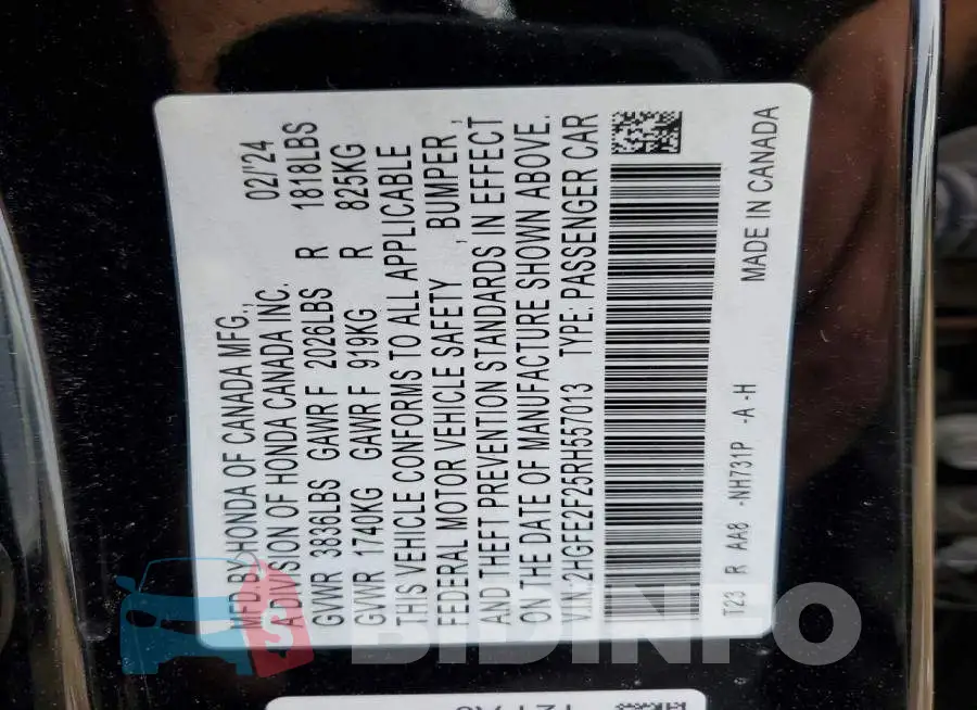 2HGFE2F25RH557013 Photo# 12