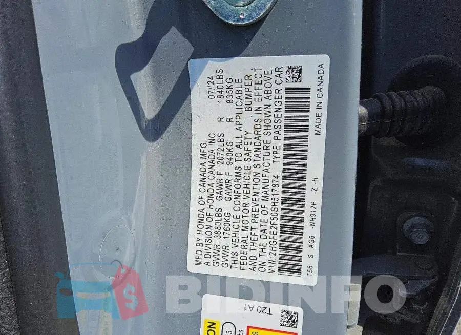 2HGFE2F50SH517874 Photo# 12
