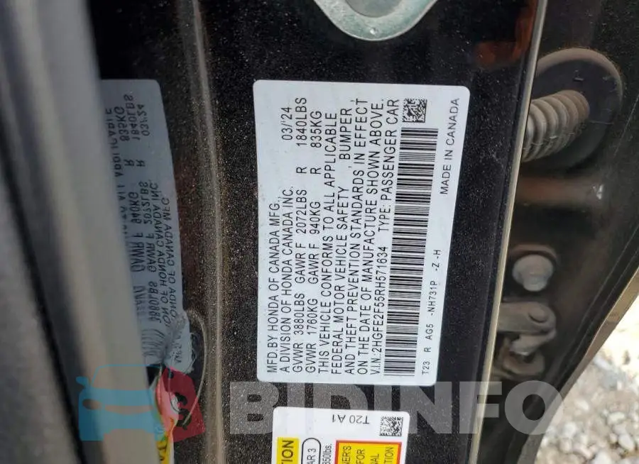 2HGFE2F55RH571634 Photo# 12