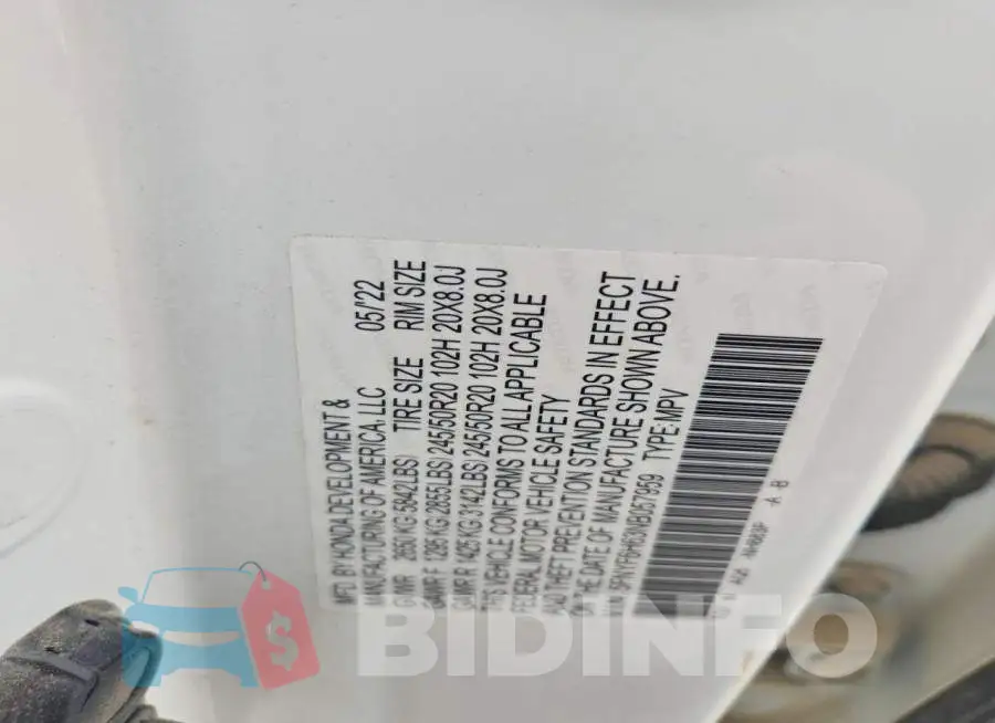 5FNYF6H63NB057959 Photo# 12