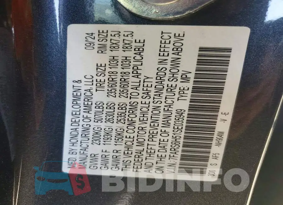 7FARS6H51SE035949 Photo# 14