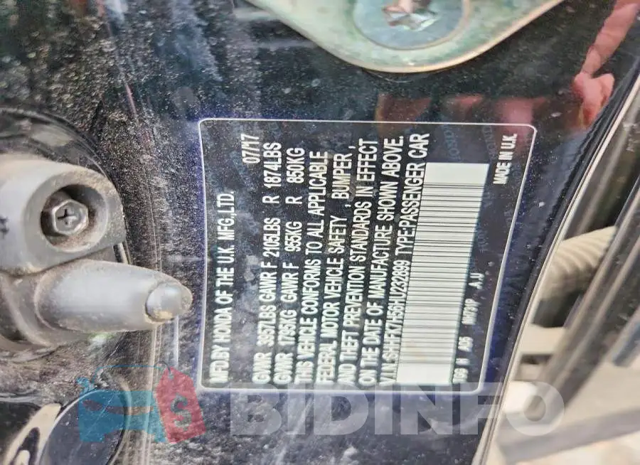 SHHFK7H56HU232899 Photo# 12