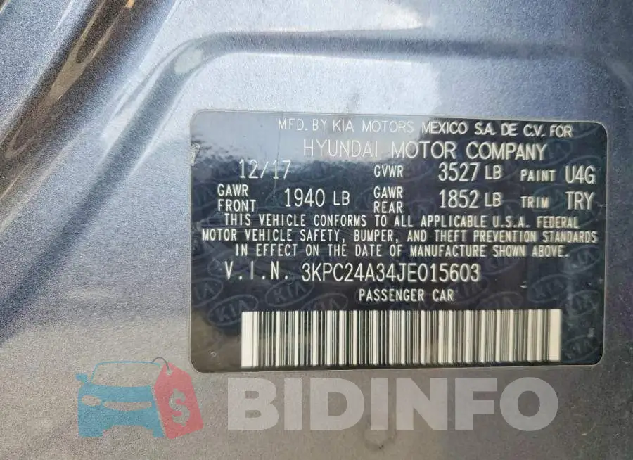 3KPC24A34JE015603 Photo# 12