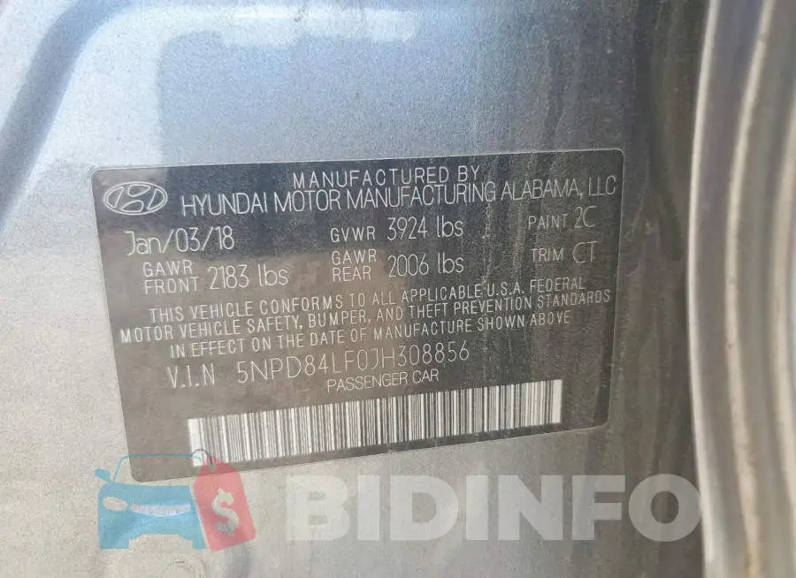 5NPD84LF0JH308856 Photo# 12