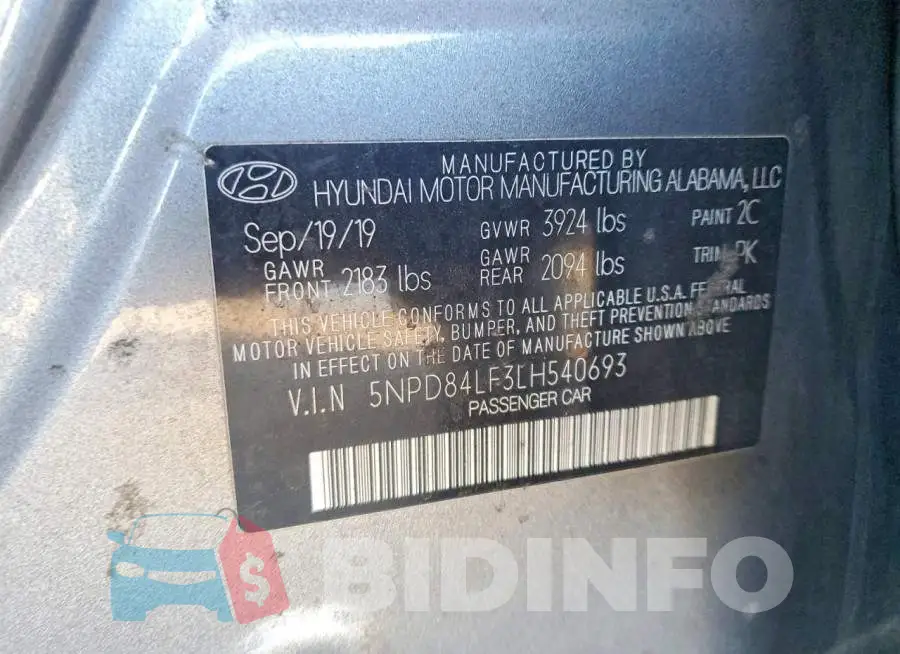 5NPD84LF3LH540693 Photo# 12
