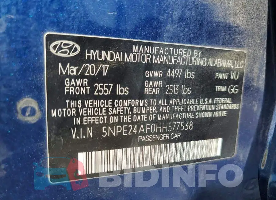 5NPE24AF0HH577538 Photo# 12