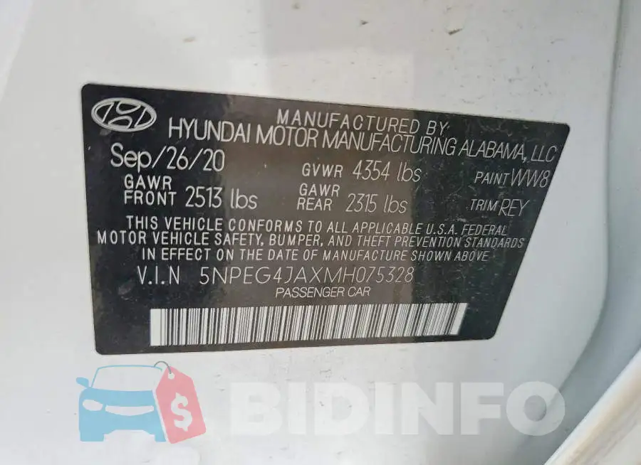 5NPEG4JAXMH075328 Photo# 12