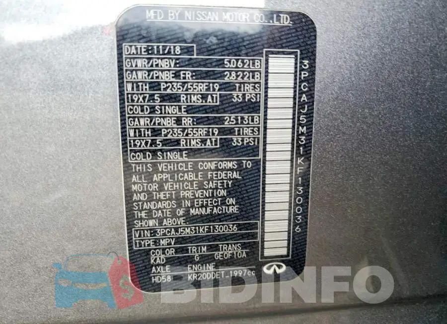 3PCAJ5M31KF130036 Photo# 13