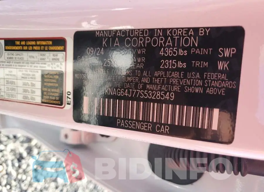 KNAG64J77S5328549 Photo# 12