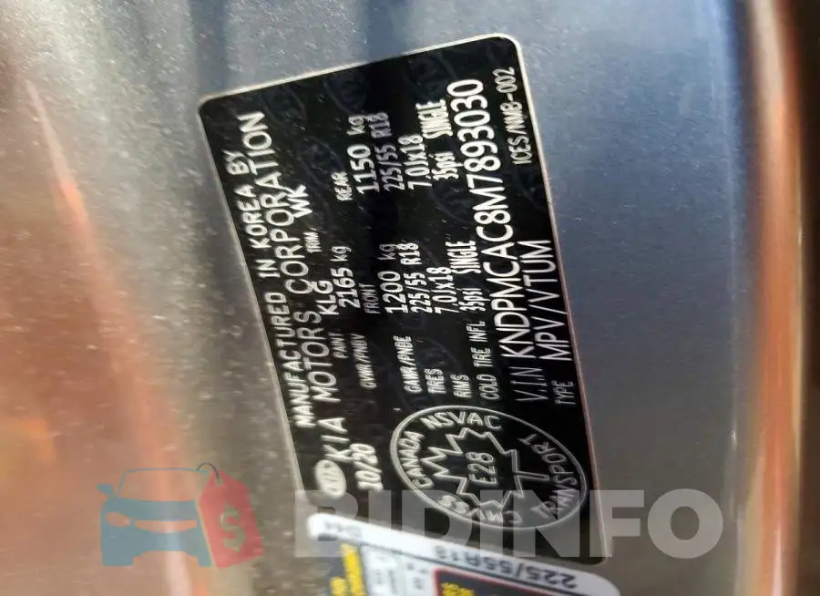 KNDPMCAC8M7893030 Photo# 13