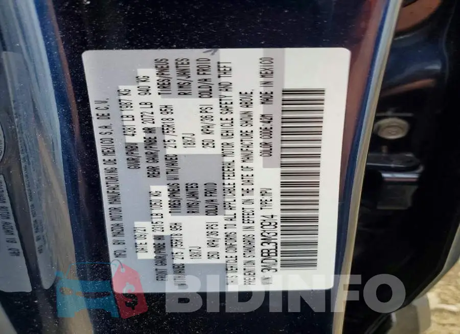 3MVDMBBL3MM310914 Photo# 14