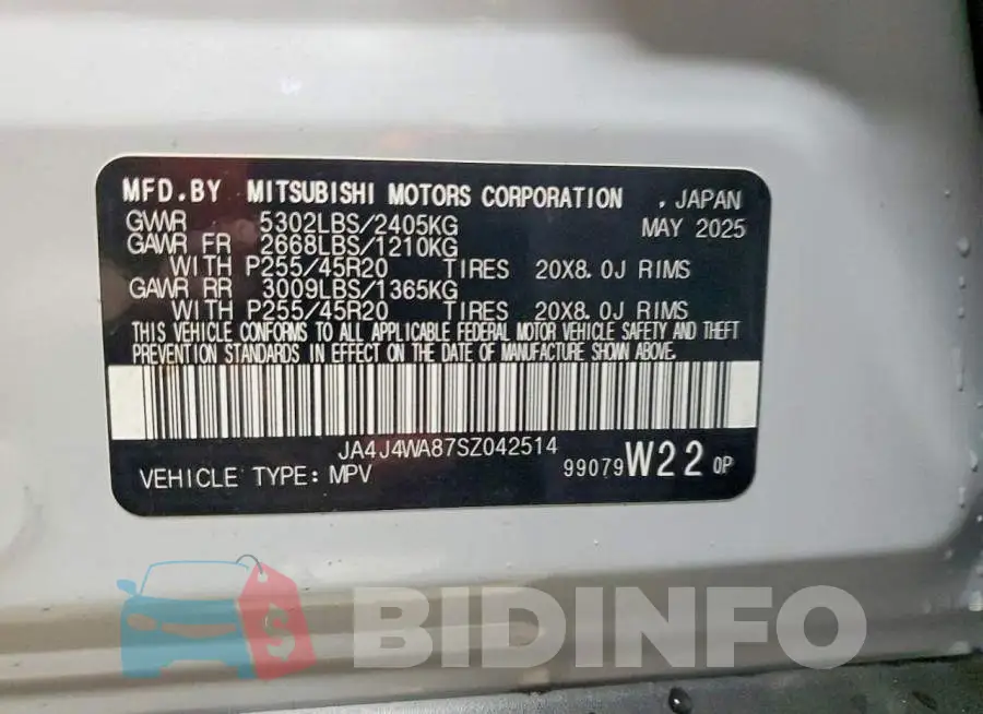 JA4J4WA87SZ042514 Photo# 13