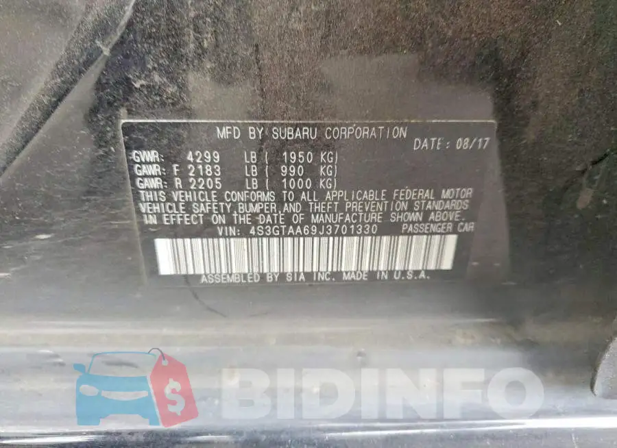 4S3GTAA69J3701330 Photo# 12