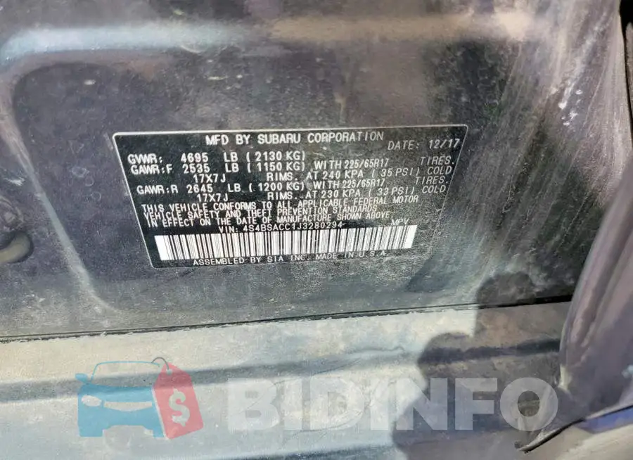 4S4BSACC1J3280294 Photo# 13