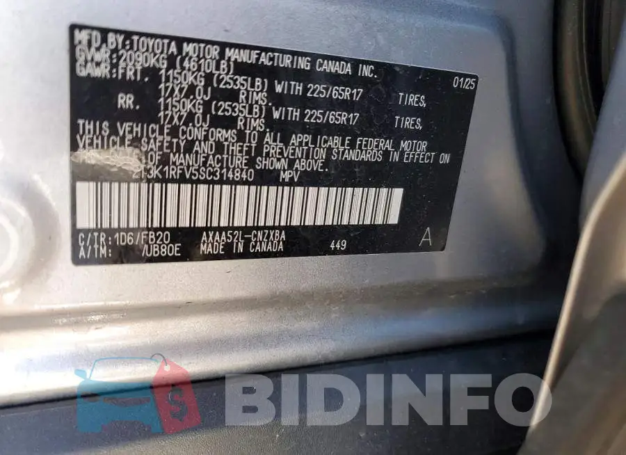2T3K1RFV5SC314840 Photo# 13