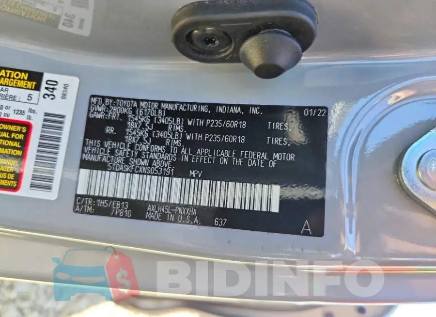 5TDASKFCXNS053191 Photo# 14