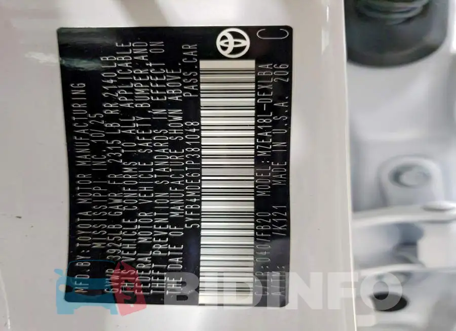 5YFB4MDE6TP381048 Photo# 13
