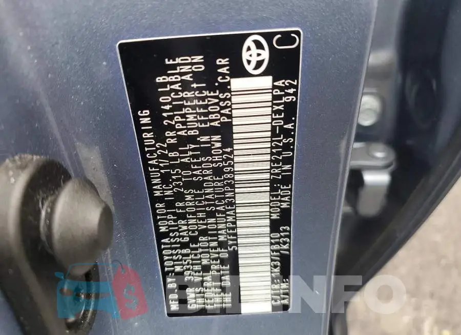 5YFEPMAE3NP389524 Photo# 12