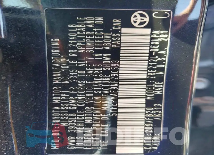 5YFEPMAE9NP290593 Photo# 13