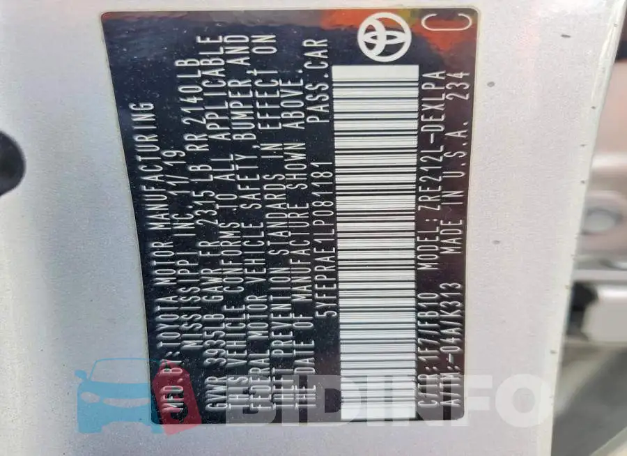 5YFEPRAE1LP081181 Photo# 12