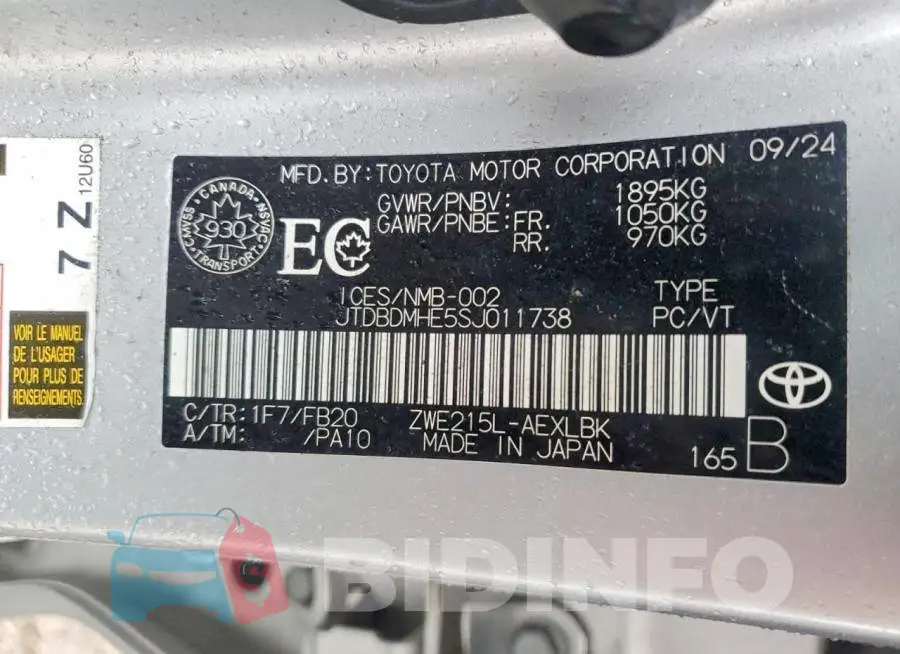 JTDBDMHE5SJ011738 Photo# 12