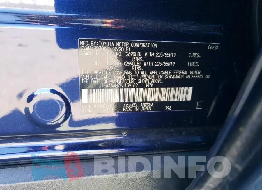JTEAAAAH7PJ139182 Photo# 13