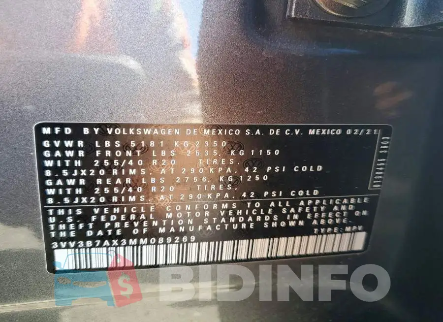 3VV3B7AX3MM089269 Photo# 13