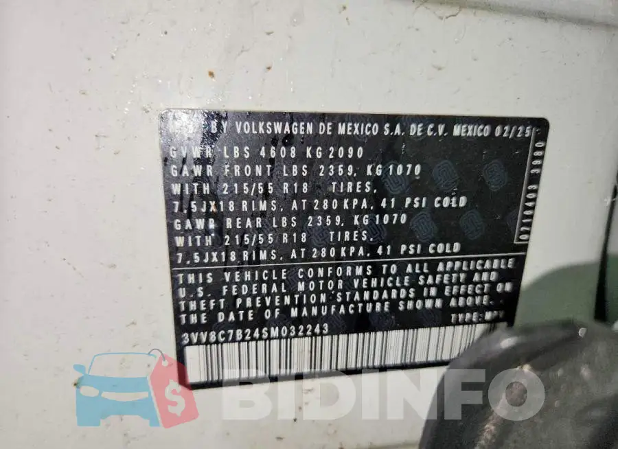 3VV8C7B24SM032243 Photo# 13