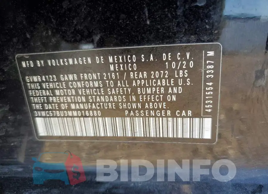 3VWC57BU3MM016880 Photo# 12