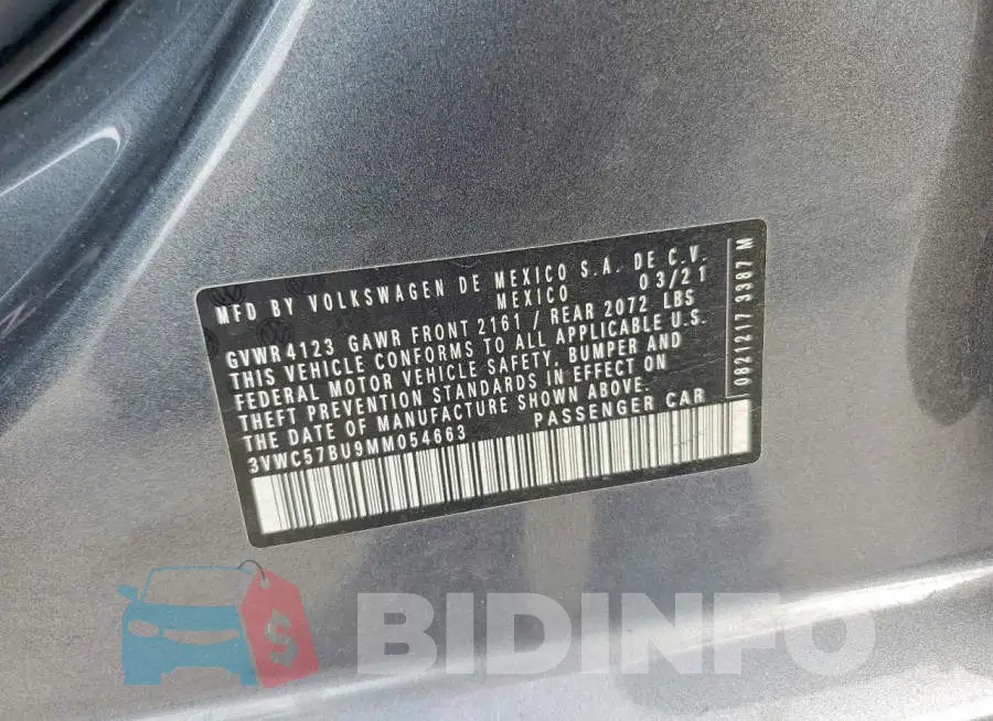 3VWC57BU9MM054663 Photo# 12
