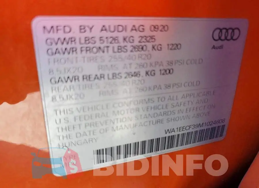 WA1EECF39M1024608 Photo# 13