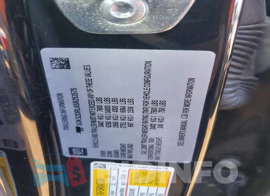 1GKS2DRL6SR253575 Photo# 14