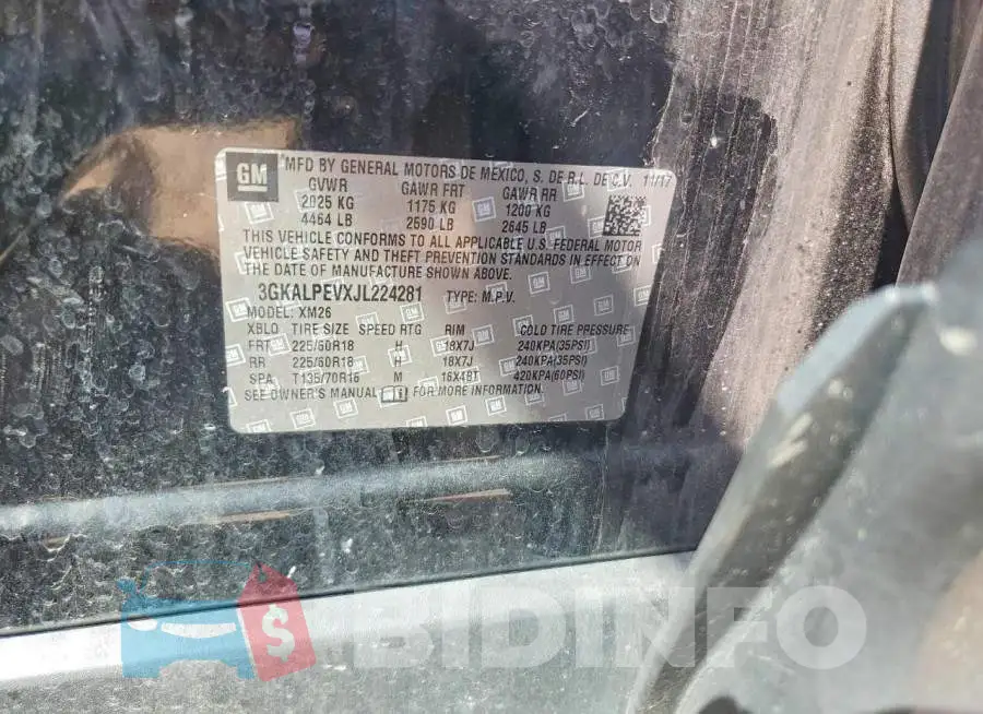 3GKALPEVXJL224281 Photo# 13