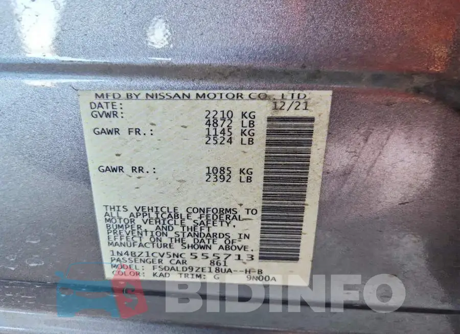 1N4BZ1CV5NC555713 Photo# 12