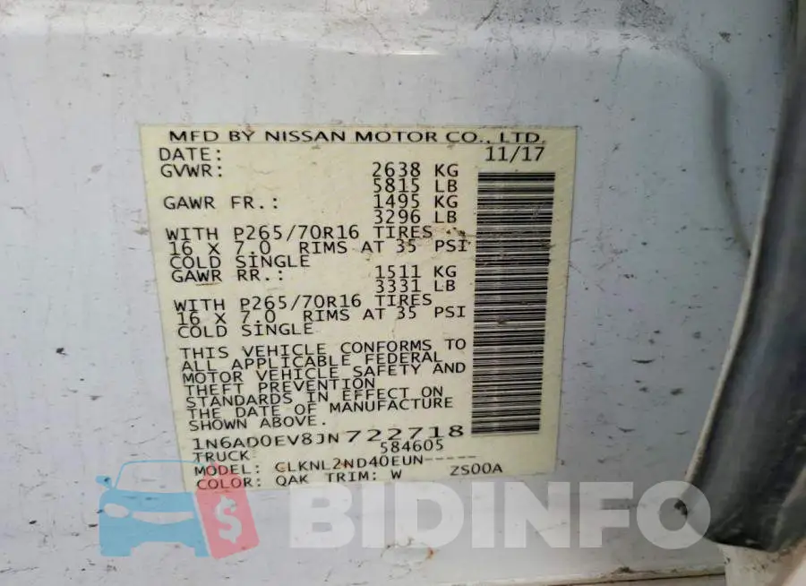 1N6AD0EV8JN722718 Photo# 12