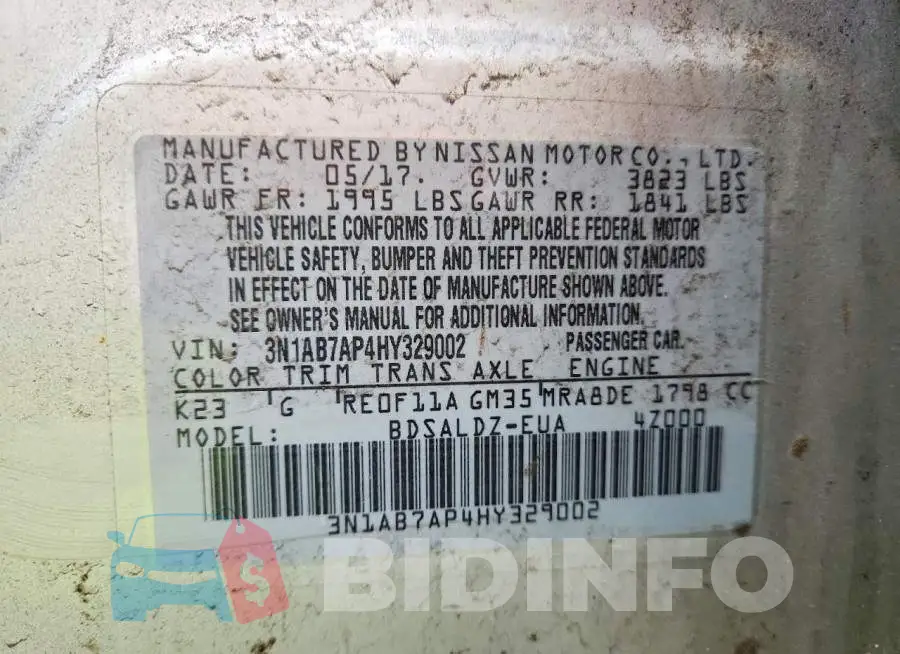 3N1AB7AP4HY329002 Photo# 12