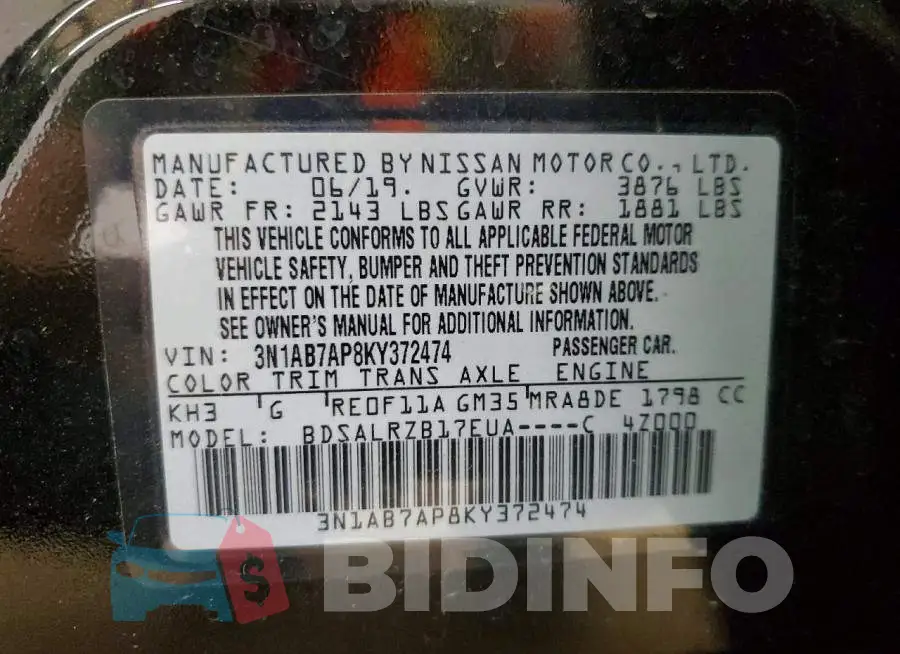 3N1AB7AP8KY372474 Photo# 12