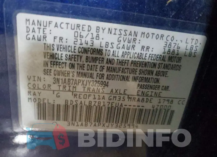 3N1AB7APXJY325994 Photo# 12