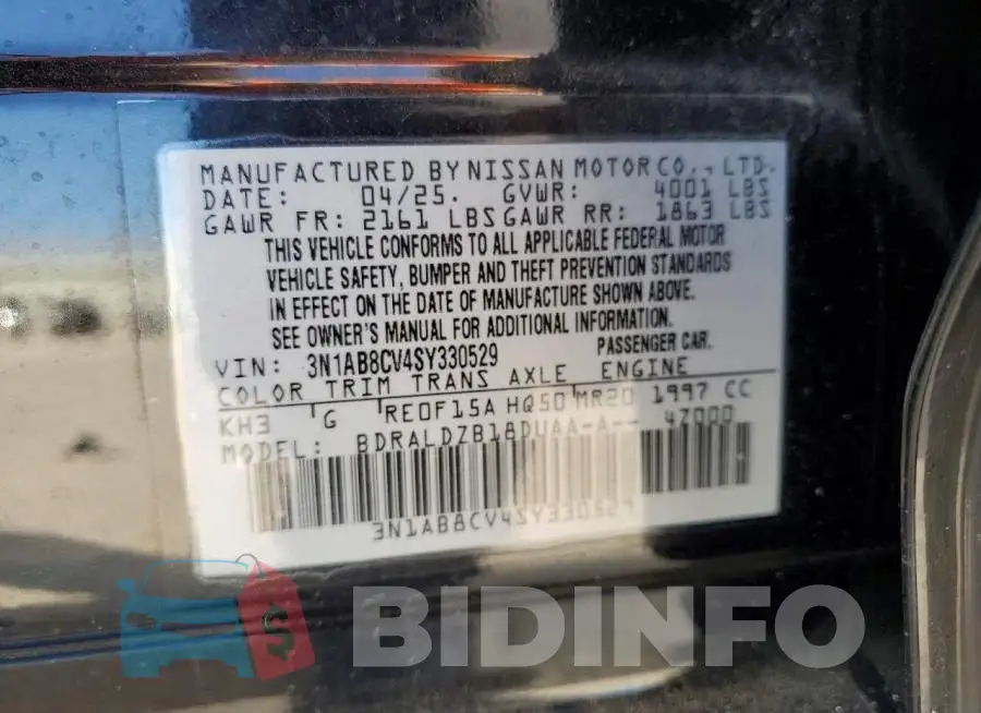3N1AB8CV4SY330529 Photo# 12