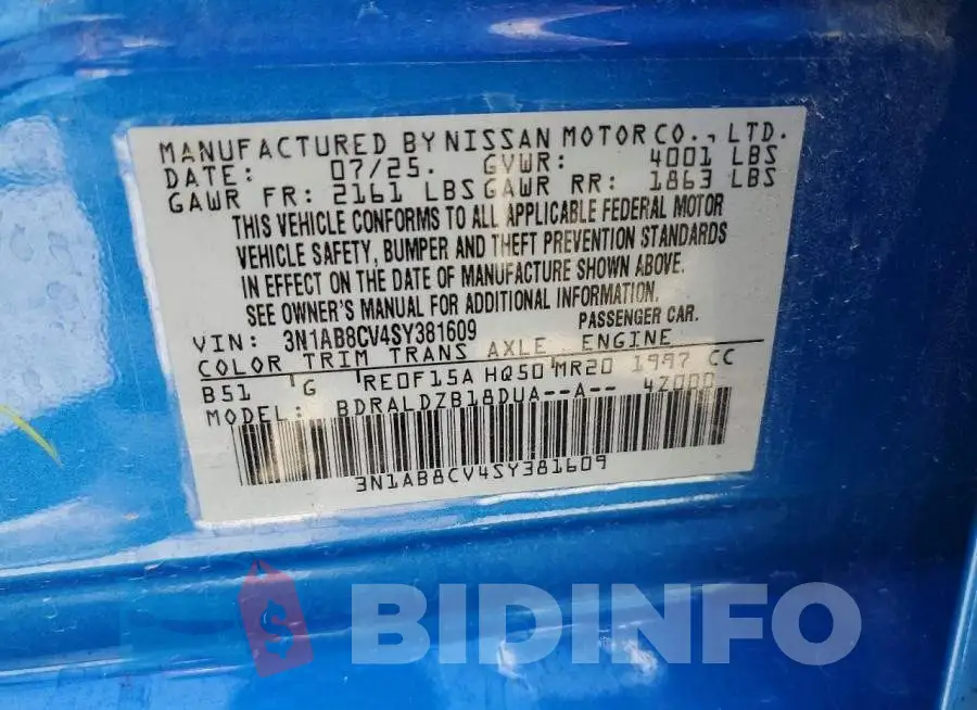 3N1AB8CV4SY381609 Photo# 12