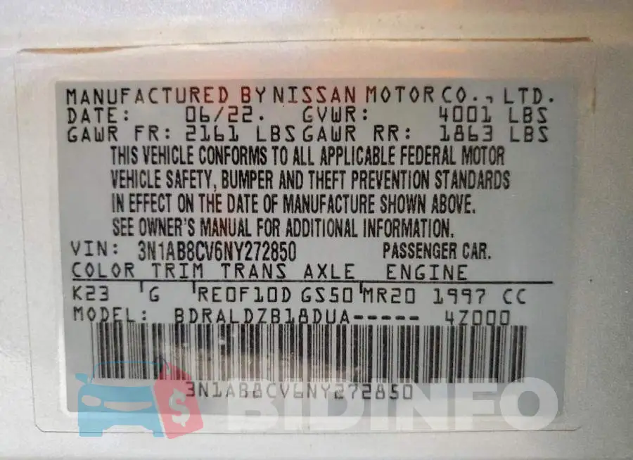 3N1AB8CV6NY272850 Photo# 12
